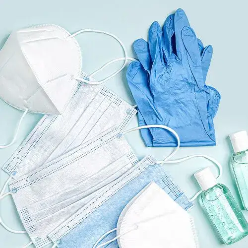 Hygienematerial und Desinfektion für Bestatter Hygienematerial für Bestatter, inklusive Desinfektion, Einweghandschuhe und Schutzkittel.