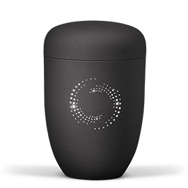 Schwarz matte Biourne von Heiso mit Swarovski-Steinen.