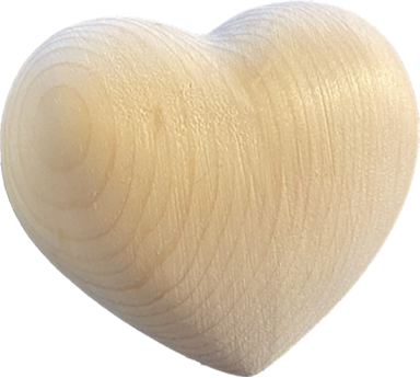 Handschmeichler aus Zirbenholz, Gedenkurne Herzform